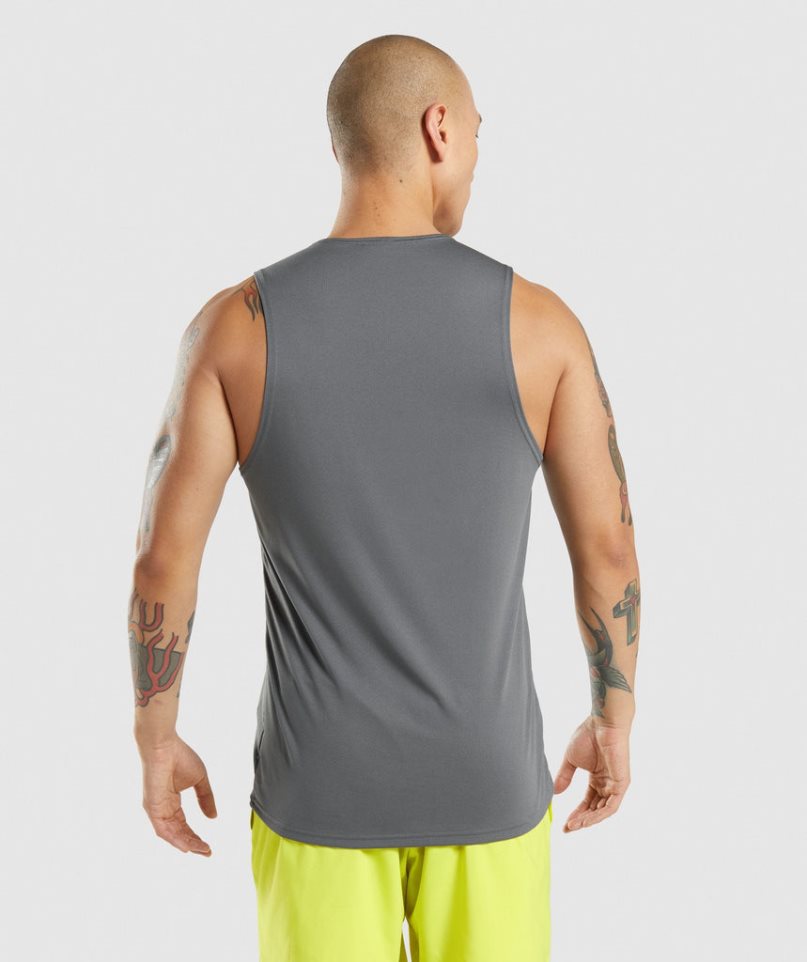 Men's Gymshark Arrival Tanks Grey | CA 580173